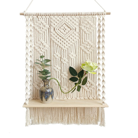 Tapestry Rack Bohemian Cotton Rope Woven Wall Hanging Flower Rack