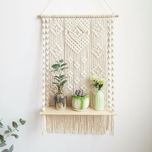 Tapestry Rack Bohemian Cotton Rope Woven Wall Hanging Flower Rack