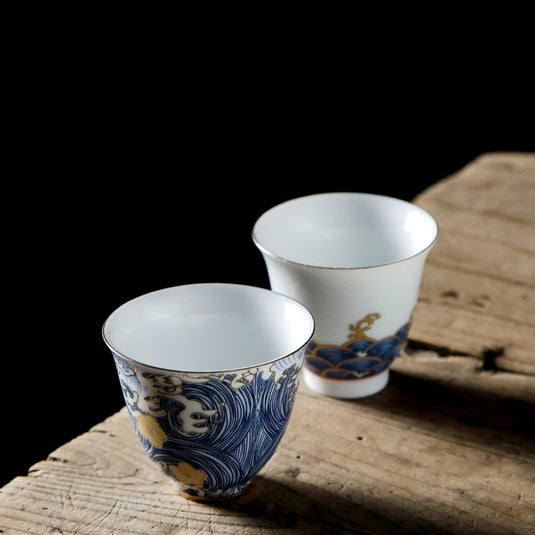 Japanese Kung Fu Tea Set Ceramic Grilled Flower