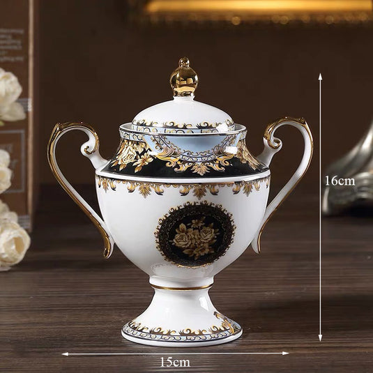 European Style Small Luxury Bone China Coffee Cup Saucer British Court