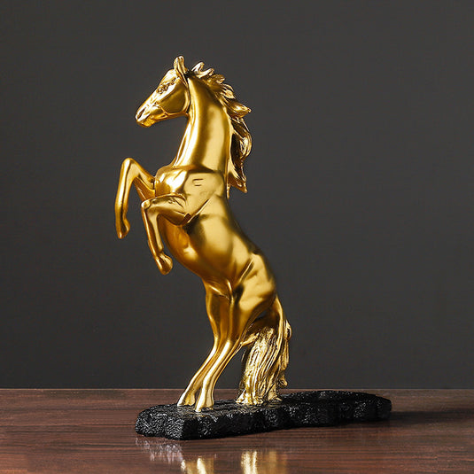 Golden Statue Resin Horse Sculpture Decoration Home Cabinet Decoration