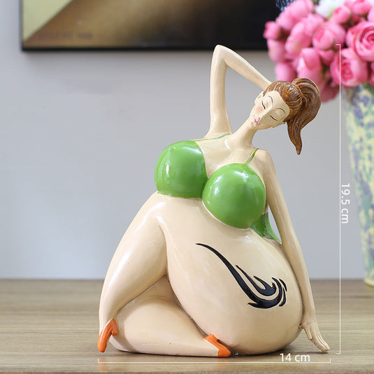 Nouveau Grosse dame Figurine femme ornement décorations pour la maison fille Statue Sculpture