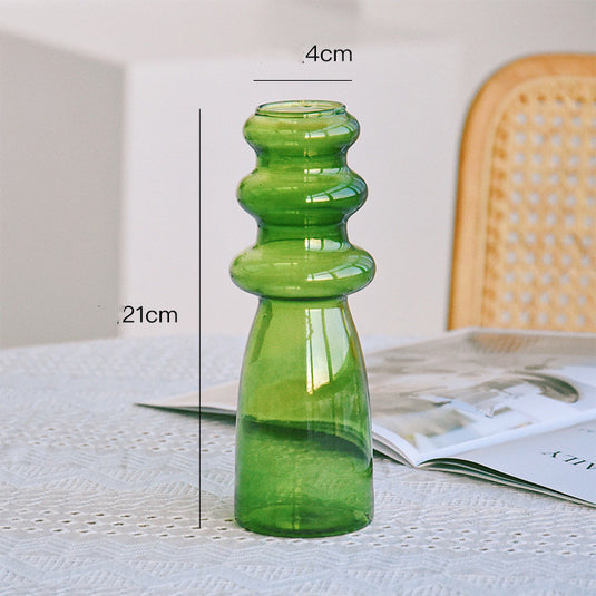 Transparent Glass Vase Colorful Small Vase Decoration Ornaments