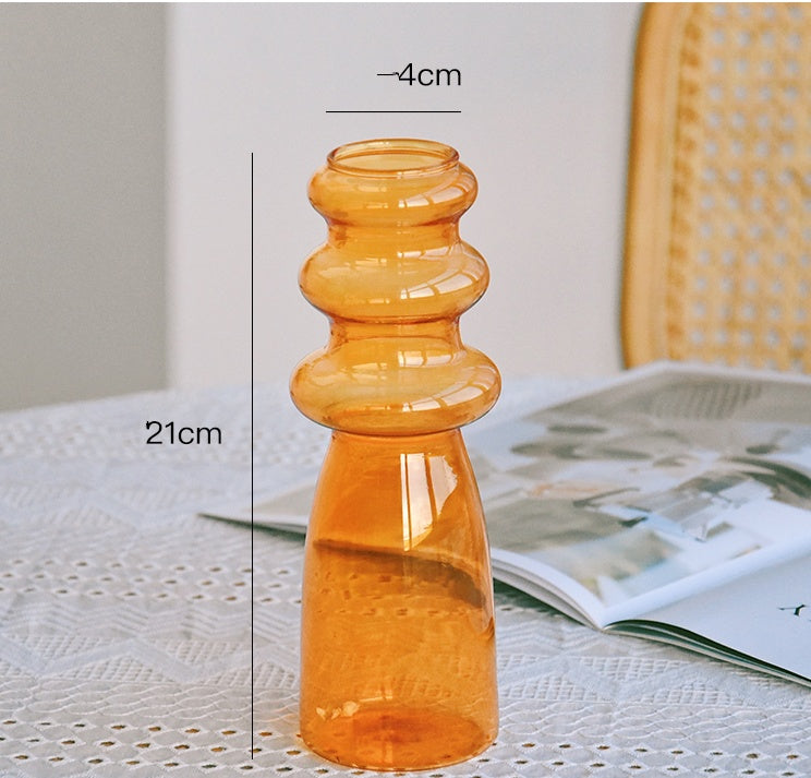 Vaso de Vidro Transparente Vaso Pequeno Colorido Decoração Enfeites