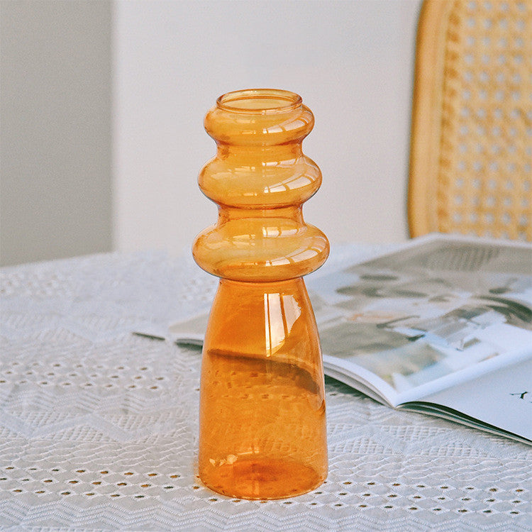 Vaso de Vidro Transparente Vaso Pequeno Colorido Decoração Enfeites