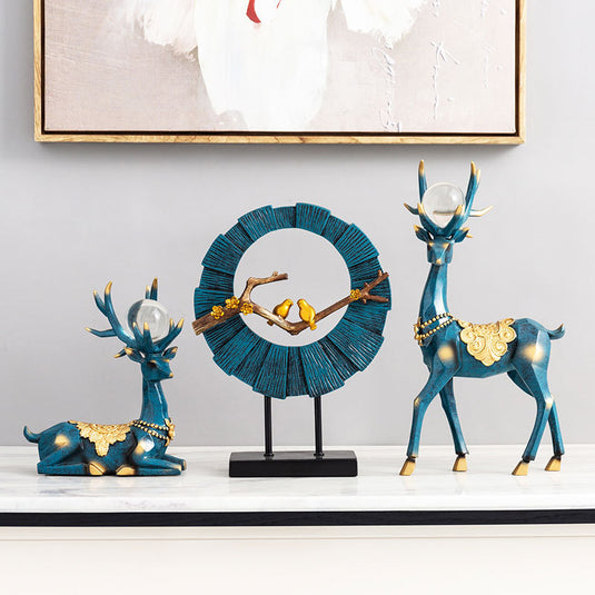 Resin Sculpture Deer Shape Modern Home Decoration