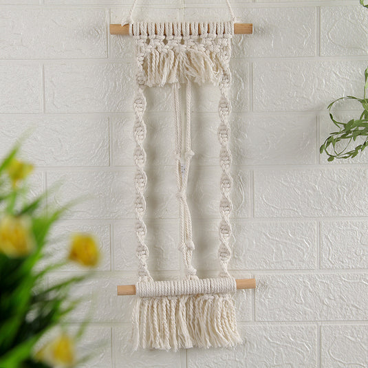Woven Tapestry, Cotton Rope, Wall Hanging And Dried Flower Decoration