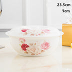 Household Bone China Soup Bowl With Lid