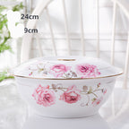 Household Bone China Soup Bowl With Lid