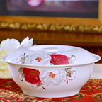 Household Bone China Soup Bowl With Lid