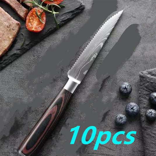 Color Wooden Handle Steak Knife Stainless Steel Western Kitchen Knives Kitchen Fruit Knife