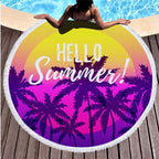 Round printed beach towel shawl beach towel