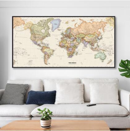 Vintage Map Canvas Poster Wall Art Background Photography