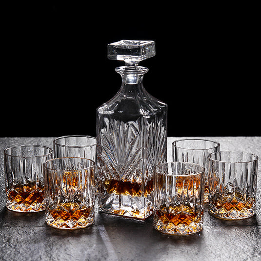 Ensemble de verres à whisky en verre cristal sans plomb, bouteille de carafe créative en verre de vin rouge, 6 pièces