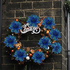 16 PCS Poinsettia Flower Artificial Poinsettia Christmas Decorations Glitter Poinsettias Christmas Ornaments Christmas Tree Flower Decorations with Clips DIY Xmas Wreath Holiday Weed Home Party Decor - Grand Goldman