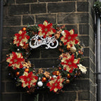 16 PCS Poinsettia Flower Artificial Poinsettia Christmas Decorations Glitter Poinsettias Christmas Ornaments Christmas Tree Flower Decorations with Clips DIY Xmas Wreath Holiday Weed Home Party Decor - Grand Goldman