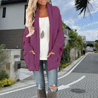Batwing Sleeve Women's Knitting Cardigan Sweater Loose-fitting Coat Top