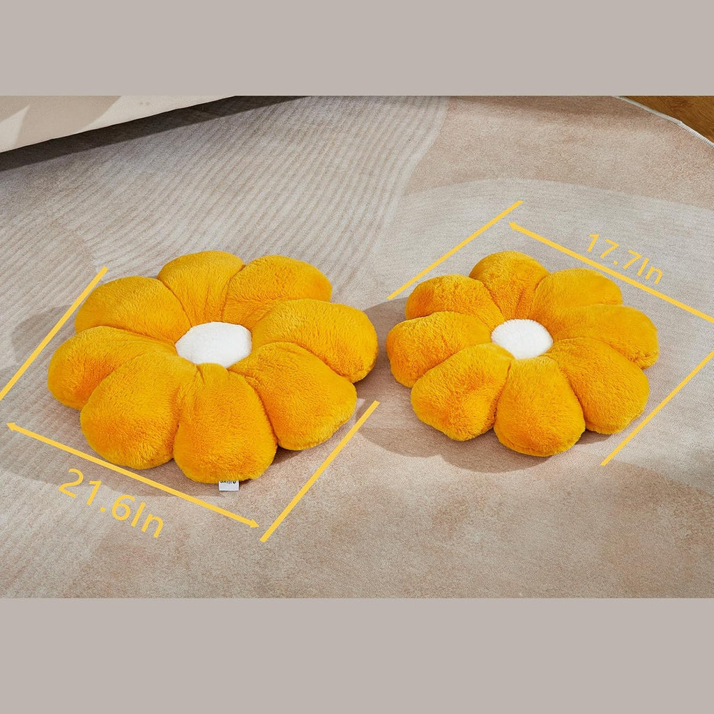 17.7In Cute White Daisy Flower Shaped Kids Throw Pillow Flower Throw Pillow Floor Pillow Cushion Sunflower Pillow Decorative Pillow for Kids Teens Tweens Girls. - Grand Goldman