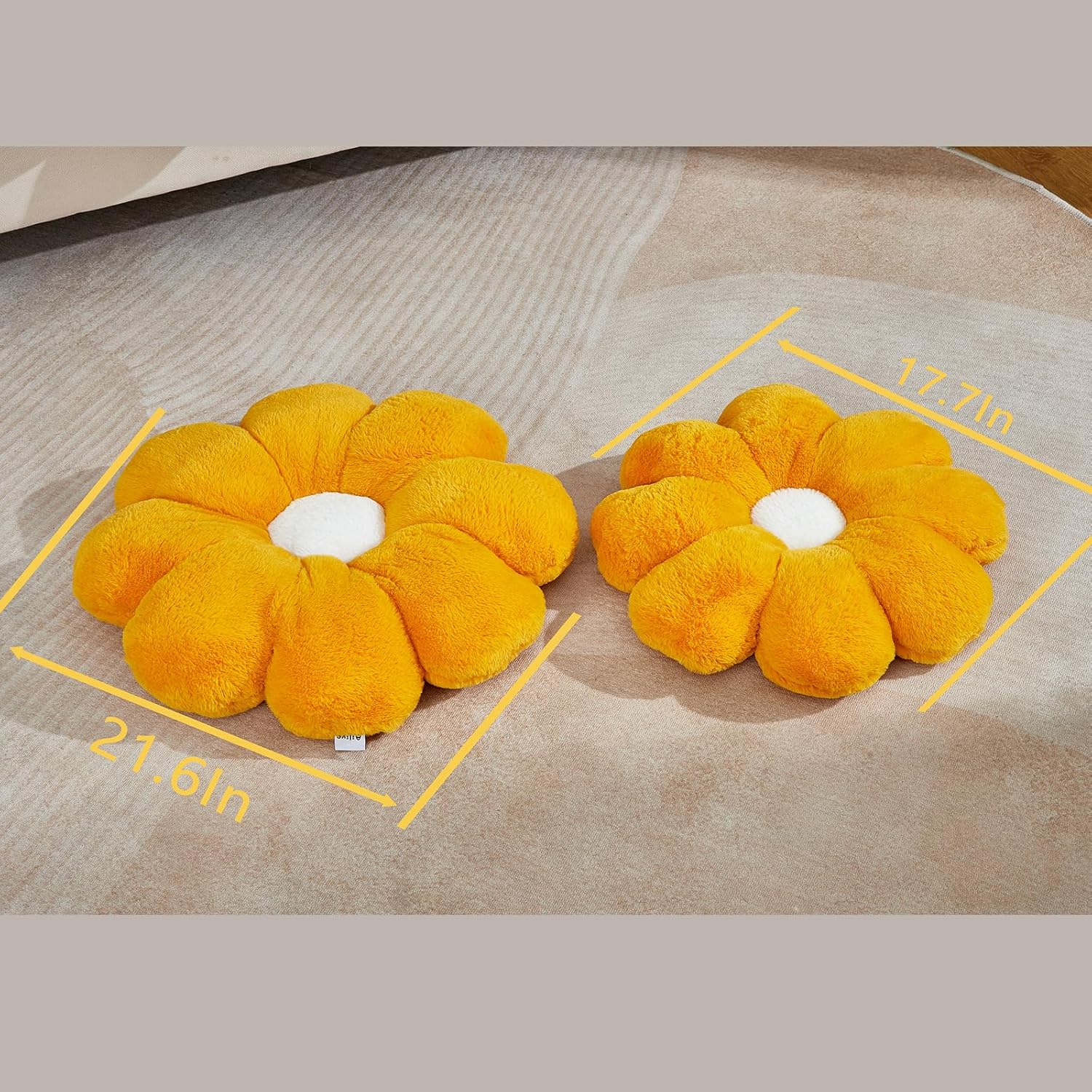 17.7In Cute White Daisy Flower Shaped Kids Throw Pillow Flower Throw Pillow Floor Pillow Cushion Sunflower Pillow Decorative Pillow for Kids Teens Tweens Girls. - Grand Goldman