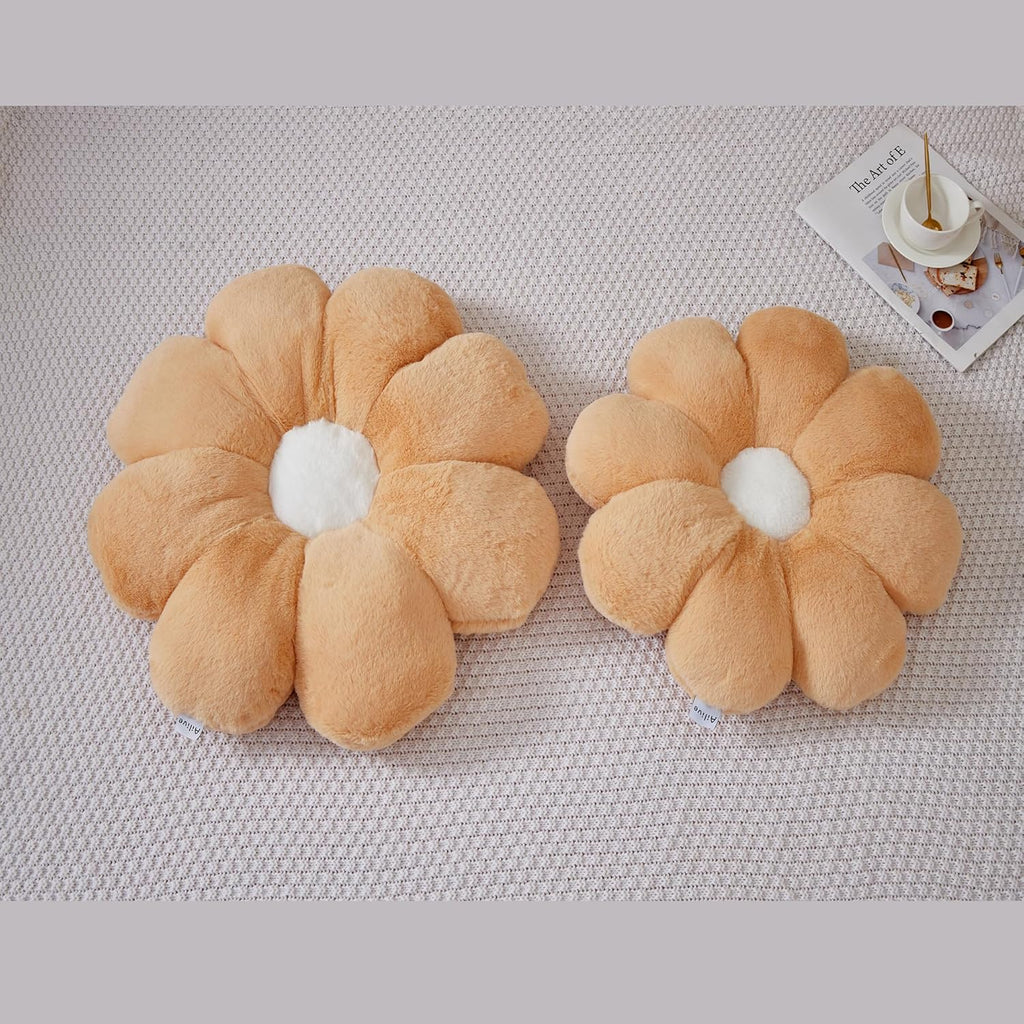 17.7In Cute White Daisy Flower Shaped Kids Throw Pillow Flower Throw Pillow Floor Pillow Cushion Sunflower Pillow Decorative Pillow for Kids Teens Tweens Girls. - Grand Goldman