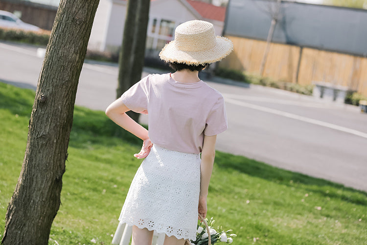Lace sweetheart white skirt