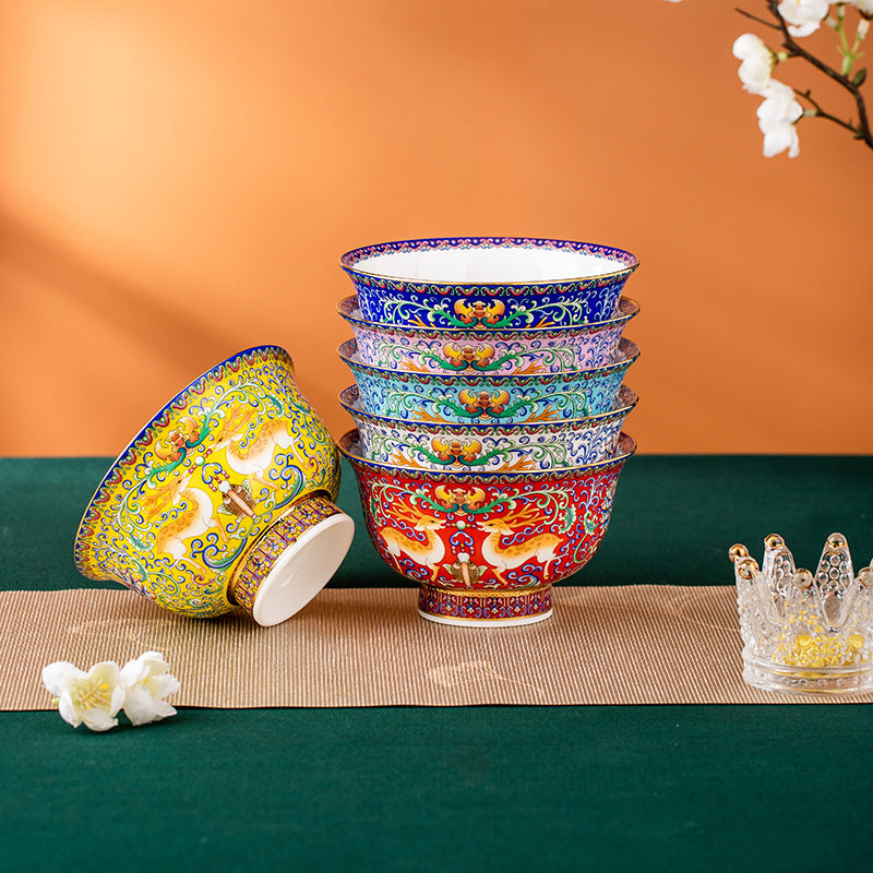 Elk Bone China National Pomegranate Bowl