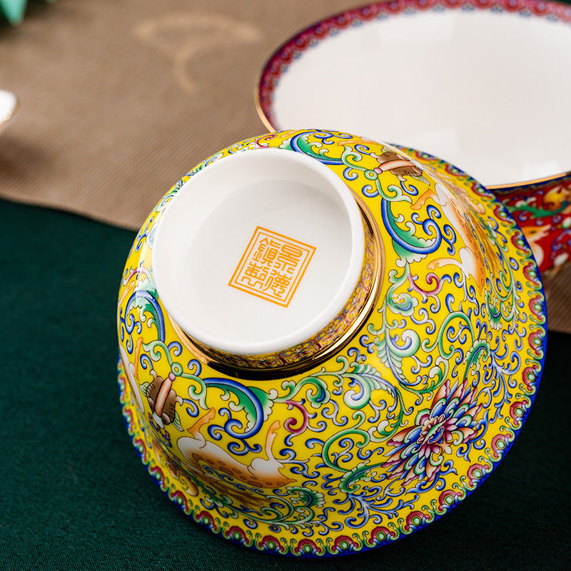 Elk Bone China National Pomegranate Bowl