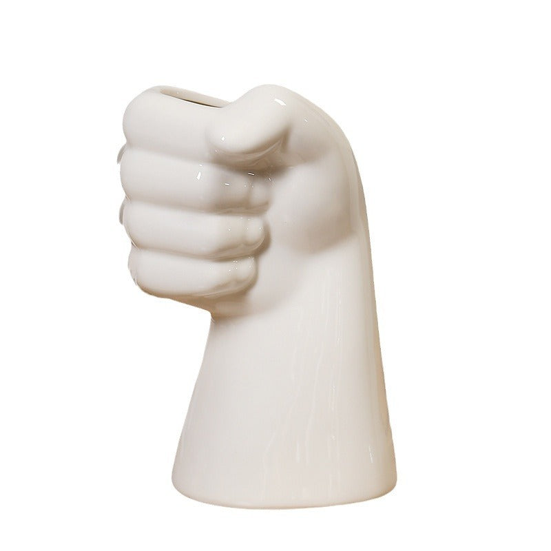 Vaso Ceramico Nordico Artigianale Vaso Creativo a Gesto Soggiorno Semplice Composizione Floreale Vaso a Zampa di Gatto