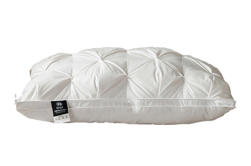 A Pair Of Feather Pillows And White Goose Single Neck Guards