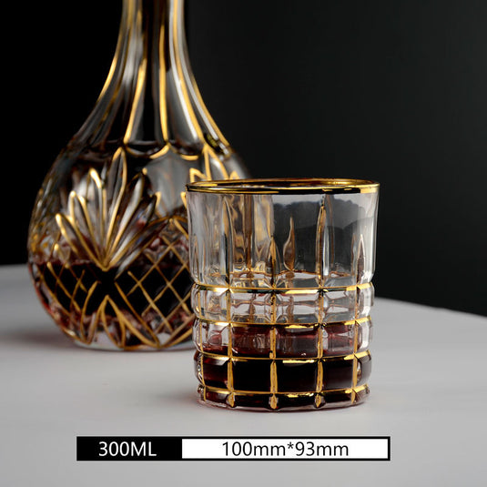 2 pieces of gold crystal whiskey glass