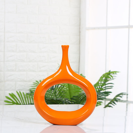 Hollow decoration ceramic vase home vase decoration