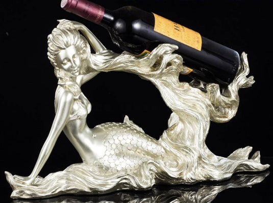 Porte-bouteille de vin sirène magnifiquement conçu. résine