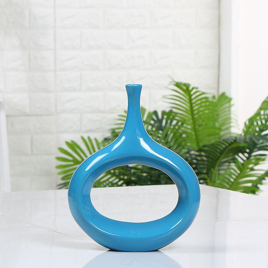 Hollow decoration ceramic vase home vase decoration