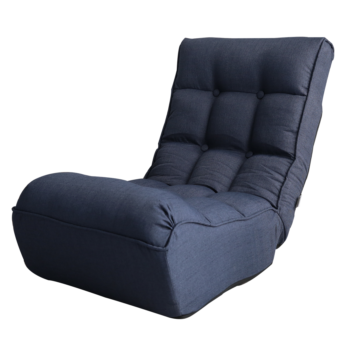 Japanese Style Reclining Chair Lazy Sofa Tatami Balcony Leisure Adjustable Chair, Navy