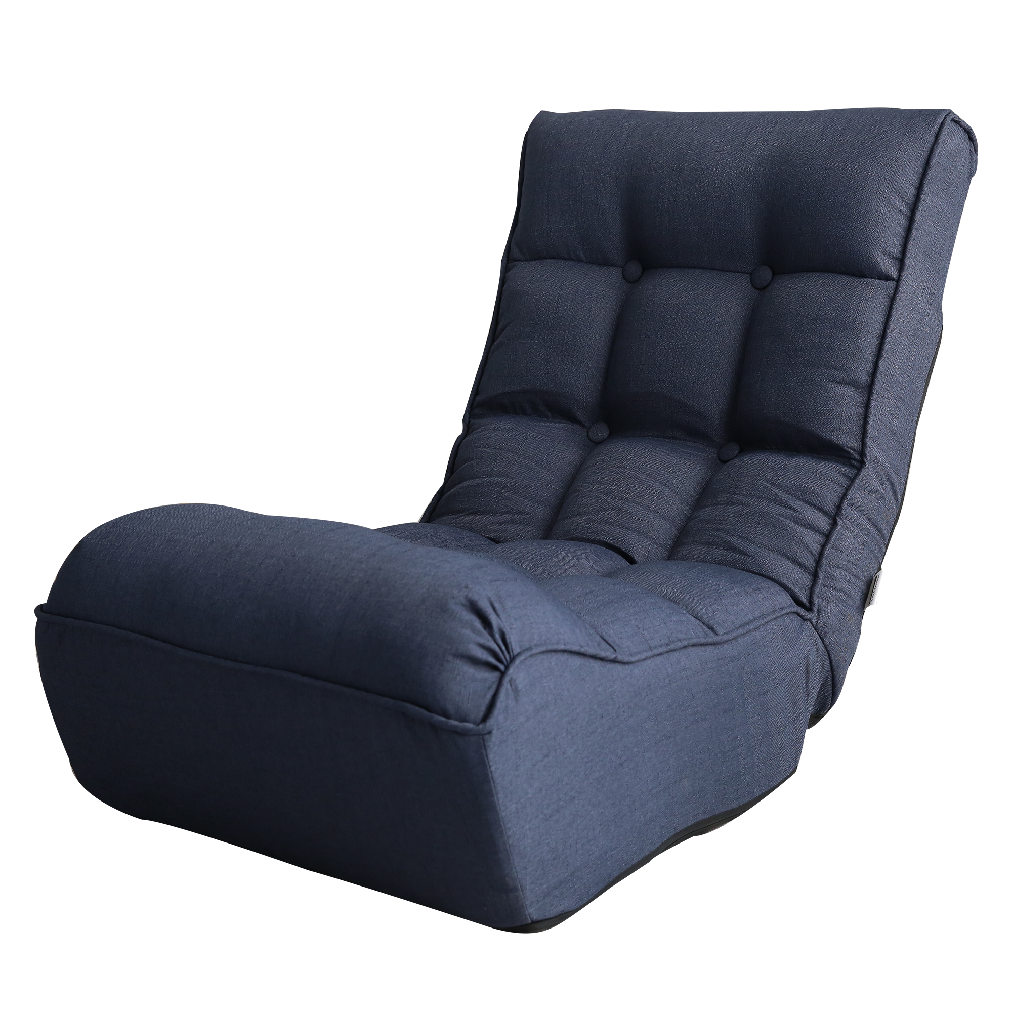 Japanese Style Reclining Chair Lazy Sofa Tatami Balcony Leisure Adjustable Chair, Navy
