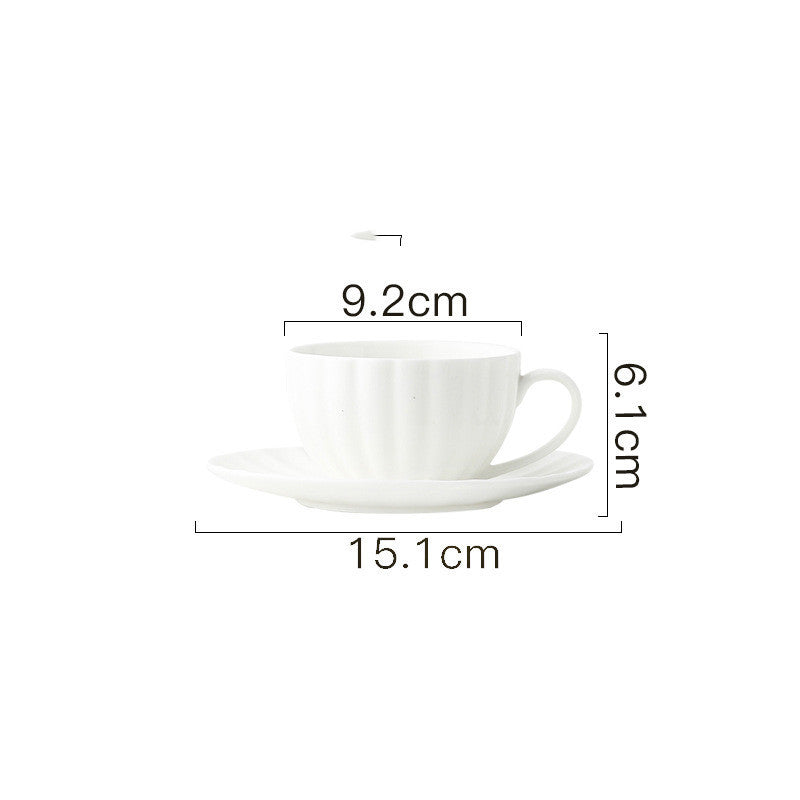 Coffee Cup And Saucer Simple White European Style Bone China