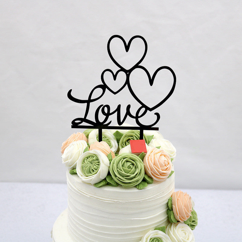 Insert en acrylique pour gâteau de fête de mariage LOVE