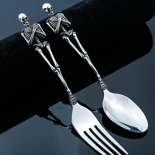Stainless steel fork and spoon