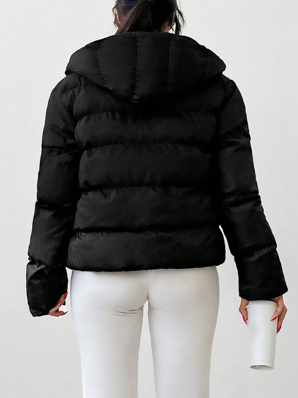 Women's Casual Solid Color Zipper Hoodie Jacket