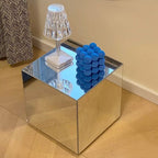 Mirror Acrylic Cube Coffee Table Side Table Simple Bedside Table Decorative Ornaments Shooting Props