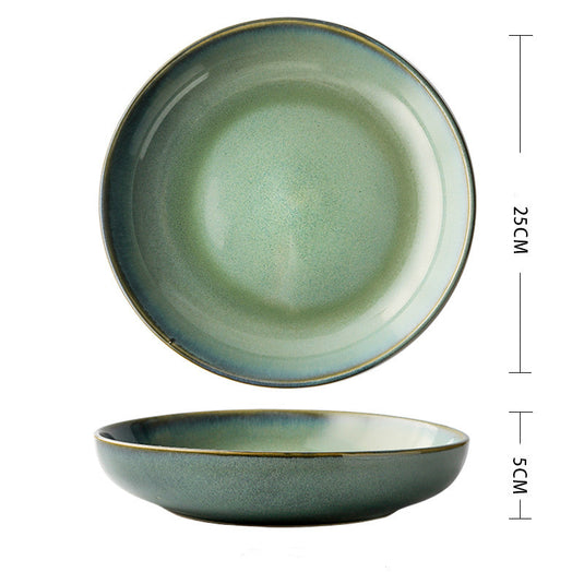 Ceramic Deep Plate Round Dinner Plate Soup Plate