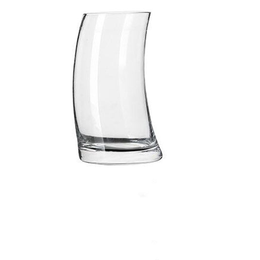 Tasse à jus en forme de croissant de voile en verre
