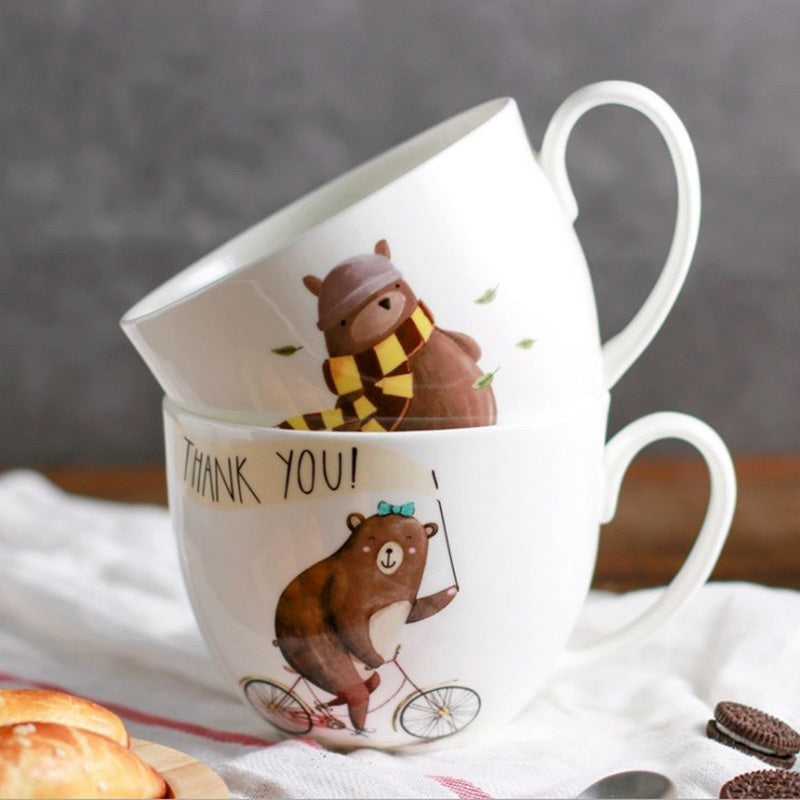 Bone China Mug Ice Cream Cup Large Noodle Cup Water Cup