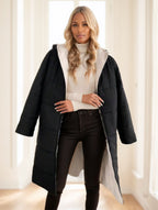 Women's Winter Long Sleeve Zip Up Hooded Cotton Padded Coat