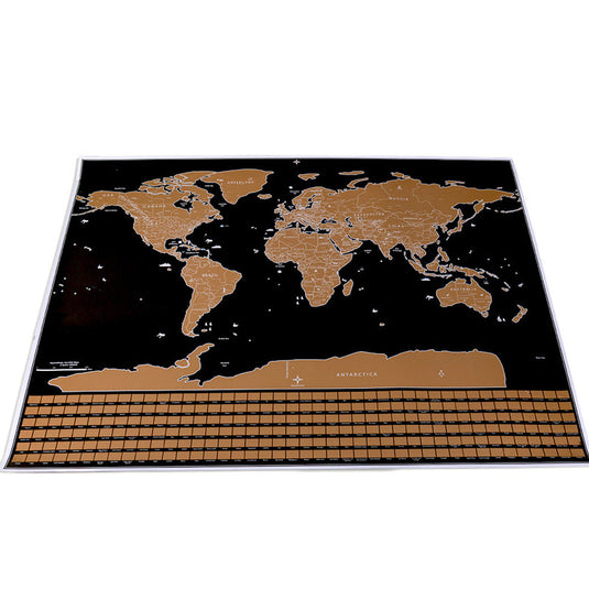 Personlig sort Scratch Off Art World Map Plakat Decor Large Deluxe Poster Edition Travel