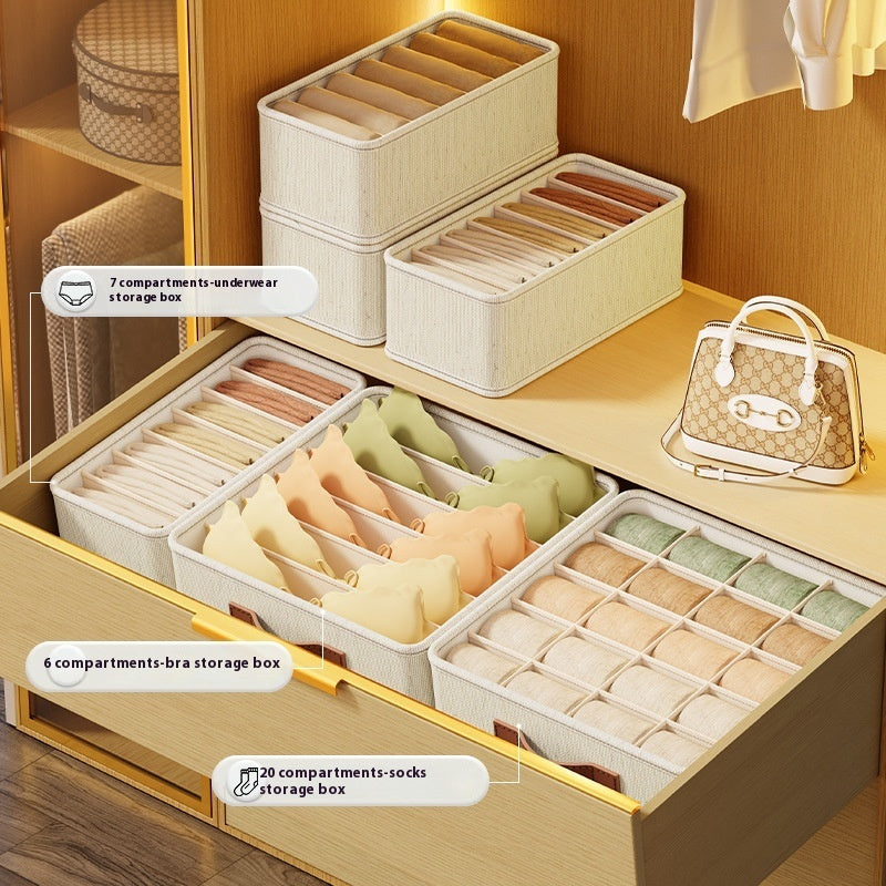 Multifunktionel opbevaringsboks til undertøj til hjemmet soveværelse skuffe til underbukser compartment