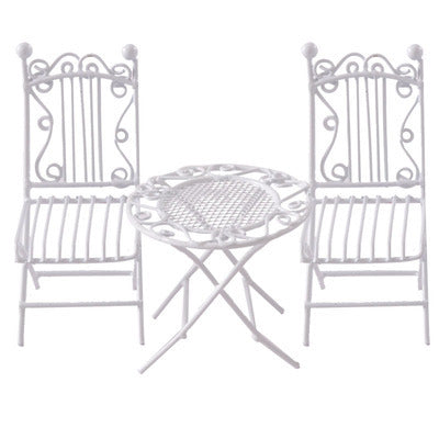 Iron Art Table And Chair Coffee Table And Chair Mini Model
