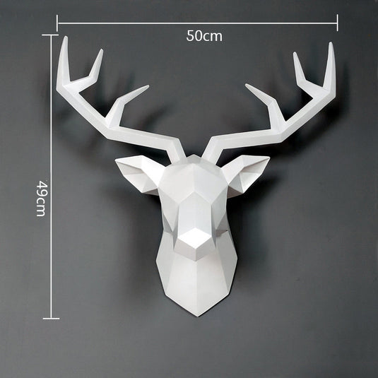 Family statue decoration accessories 34x28x14cm vintage antelope head sculpture abstract room wall decoration resin deer head statue