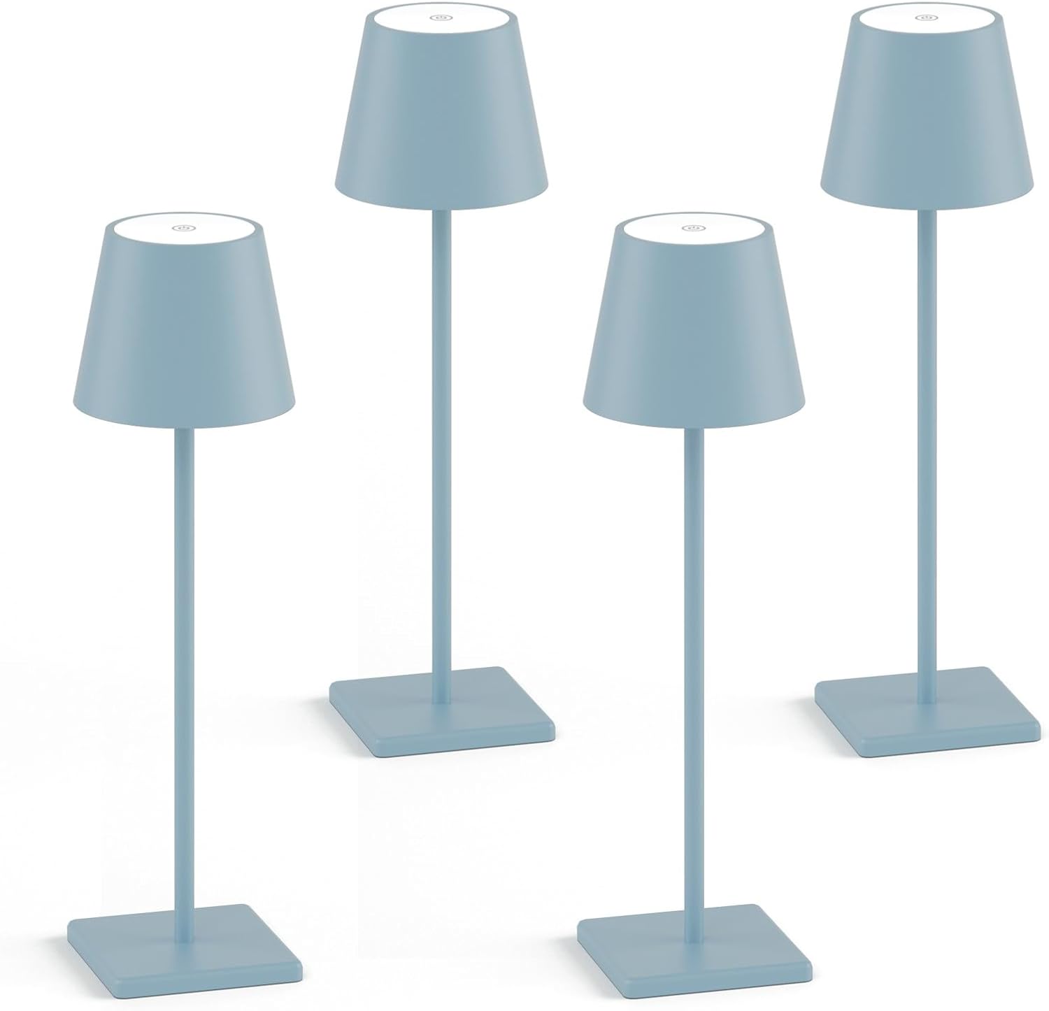 2-Pack LED Cordless Table Lamp, Rechargeable Battery Desk lamp 3W 5500mAh Battery Operated Stepless Dimming Modern Portable Table Light for Restaurant/Dinner/Bedroom/Outdoor IP54 Waterproof (Black) - Grand Goldman