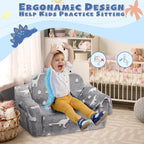 2-in-1 Toddler Chairs Comfy, Toddler Couches That Fold Out,Glow in The Dark, Extra Wide Kids Chairs for Toddler, Baby Couch for 1-3 Year Old, Gifts for Girls & Boys, Gray - Grand Goldman